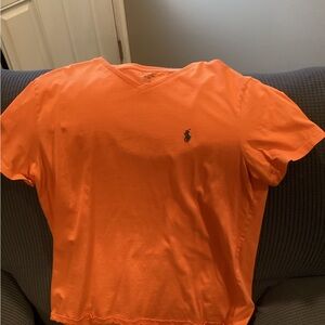Men's Orange V-Neck T-Shirt